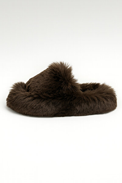 Beyond Γυναικείες παντόφλες Bitter Brown Extra Soft Furry 3cm BYND01
