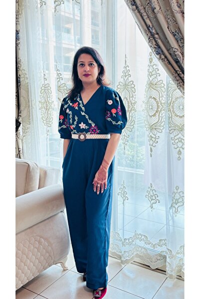 Studio Nuzhat Linen embroidered Jumpsuit