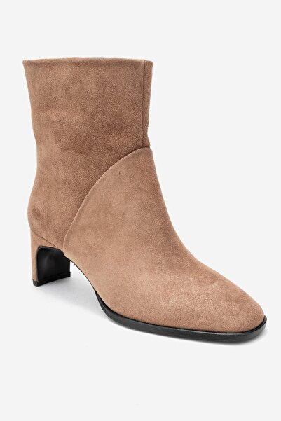 LuviShoes Γυναικείες μπότες με τακούνι NORDY Earth Suede από γνήσιο δέρμα