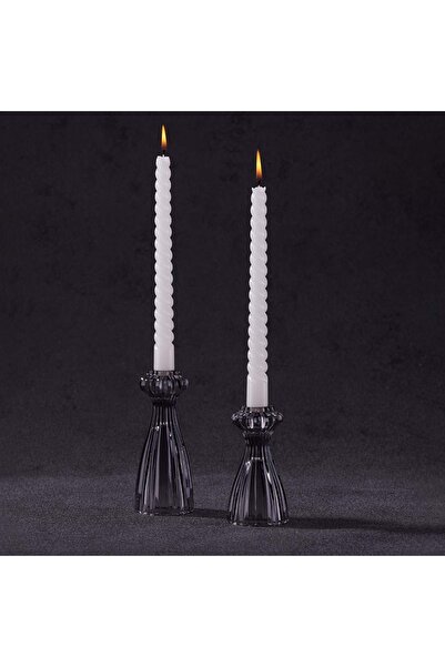 KORKMAZ Ambiance 2li Gri Şamdan Seti A9518-2