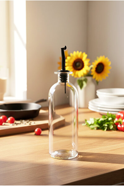 FH finehome Talia Glass Black Lid Oil Bottle 500 ml