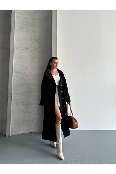 Safari Oversize Uzun Kuşaklı Trençkot