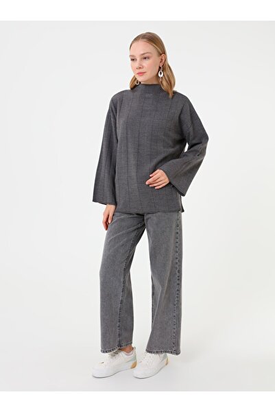 Benin Half Turtleneck Knit Sweater - Anthracite -