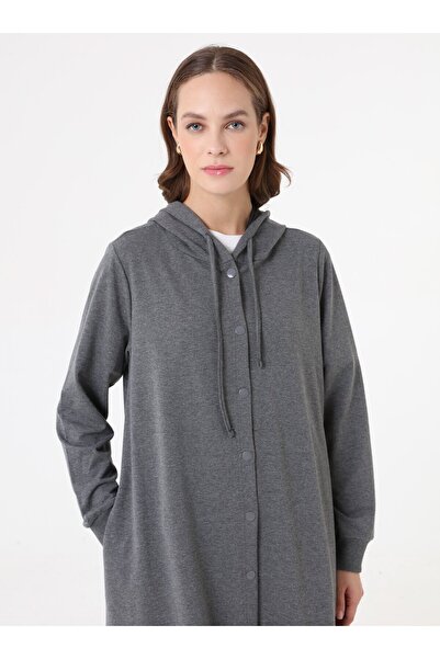 Benin Hooded Detailed Snapback Sports Cap / Top Hat - Gray Melange -