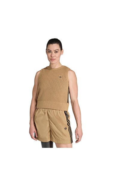 adidas JW4994-K Πλεκτό Γυναικείο Μπλουζάκι Καφέ
