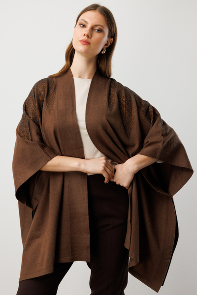 ON Batwing Sleeve Cardigan with Stones on the Shoulders