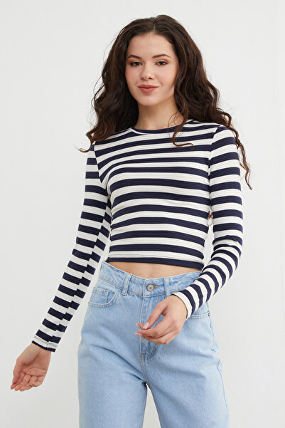 Fulla Moda Basic Striped Stretch Fabric Bodysuit