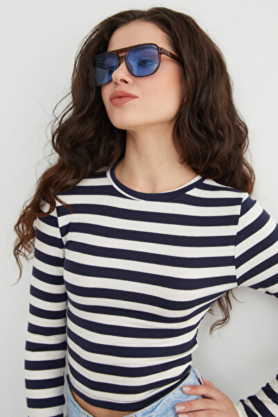 Fulla Moda Basic Striped Stretch Fabric Bodysuit