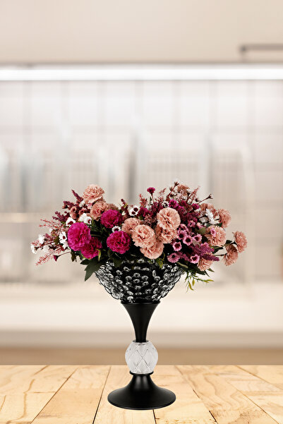 Begüsa Ala Kristal Vazo Siyah