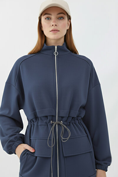 benguen Waist-Tied Scuba Suit N5404 Anthracite