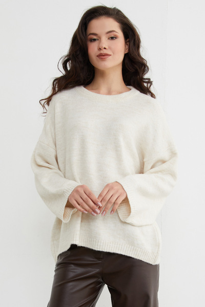 Fulla Moda Basic Crew Neck Casual Knit Sweater