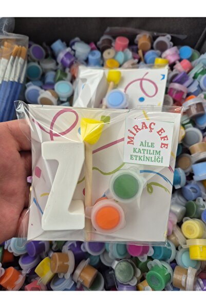 7nisan 10 ADET - Z Harfi Taş Boyama Seti - sanat etkinliği / Etiketler ve ren...