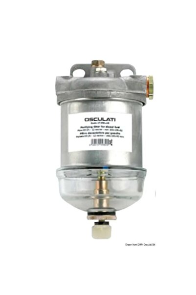 OSCULATI Diesel Fuel Filter Purifier 65 l/h, Replaceable Cartridge, 12 Micron Filtration