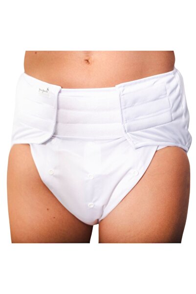 Pupus Reusable adult diaper with insert - WHITE - size S/M/L - 68-128cm waterproof set with 1 bamboo inser