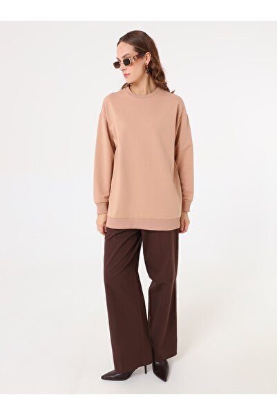 Benin Modern Basic Sweatshirt - Dark Cream -