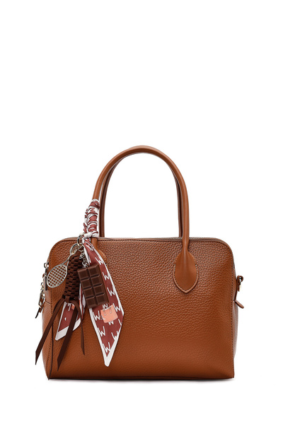 Derimod Women's Tan Long Strap Charmlı Classic Shoulder Bag 25Wbd2860Ft