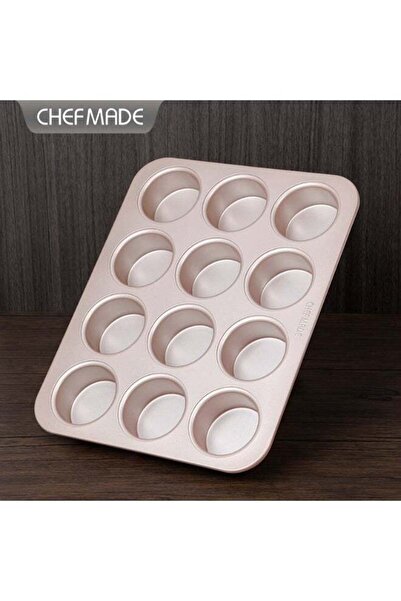 ChefMade صينية مافن إنجليزية غير لاصقة بسعة 12 كوبًا - تسخين متساوٍ، متينة، س...