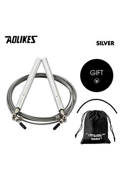 Aolikes حبل قفز فضي 3202 من كروس فيت، مزود بمحمل سرعة احترافي، وتدريبات لياقة...