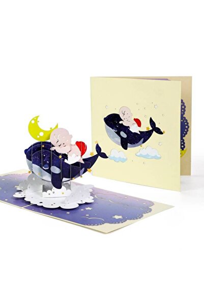 ruh بطاقة الطفل والحوت ثلاثية الأبعاد (حالمة)