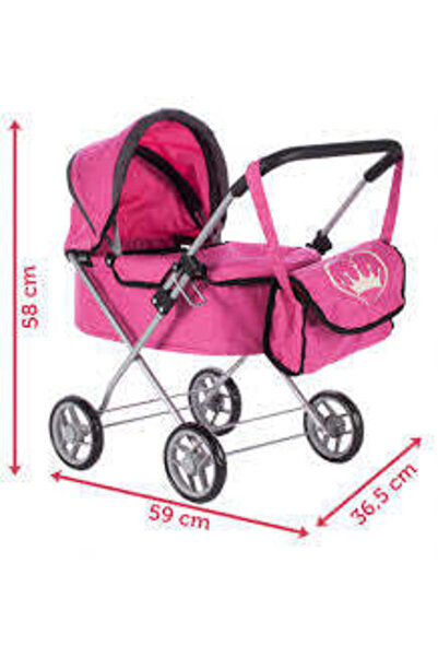 MalPlay Pink Doll Stroller with Princess Bag, 107210