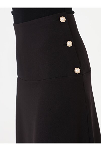 Refka Φούστα με λεπτομέρεια με κουμπιά στο πλάι - Μαύρη -