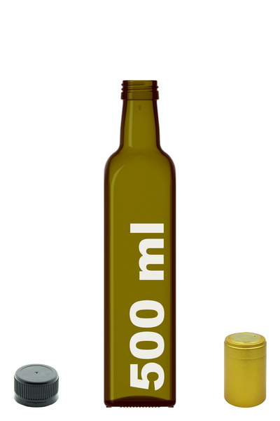 Afracam 500 ml Green Maraska Oil Bottle with Locking Cap and Hooded Corners, ...