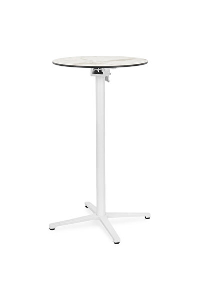 Maison Mex Garden/terrace bar table, CLEO, H.108 D.60 cm, white/mixed grey