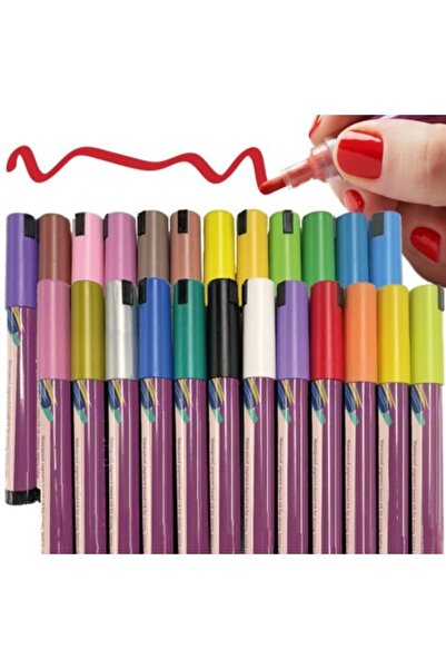 zola Σετ 24 markere acrilice, varf 4 mm, pentru hartie, piatra, sticla, ceramica, lemn, ύφασμα, panza