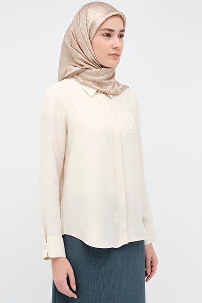 Tuğba Women's / Girls' Ecru Shirt Model Code: (242Go1012Tb.01) Britli Cuff Detailed Shirt