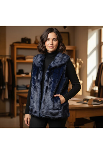 ihaoo Women's fur-lined vest with zipper