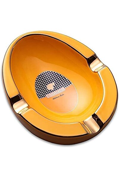 COHİBA منفضة سجائر سيراميك VSDEXR، كبيرة، صفراء