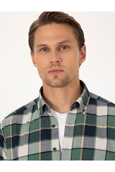 Pierre Cardin Dark Khaki Regular Fit Long Sleeve Shirt 50312386-Vr111