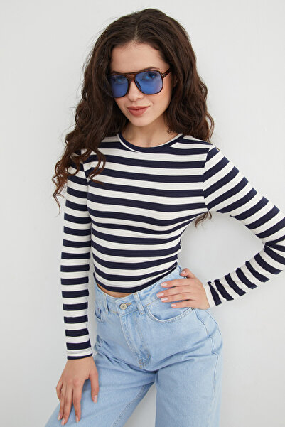 Fulla Moda Basic Striped Stretch Fabric Bodysuit