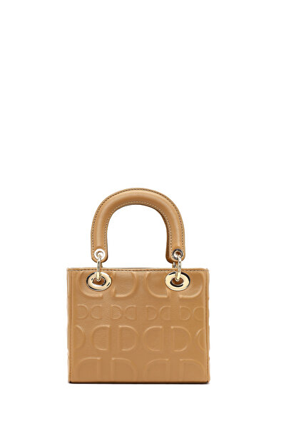 Derimod Women's Beige Long Strap Printed Mini Shoulder Bag 25Sbd251626