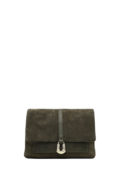 Derimod Women's Green Long Strap Suede Leather Crossbody Bag 25Wbd252610