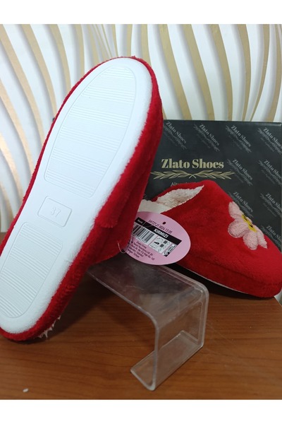 Zlato Women's Floral Detailed Plush Soft Textured Slippers