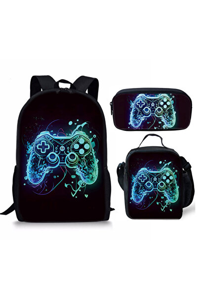 NO BRAND حقيبة ظهر للطلاب، مجموعة من 3 قطع، متعددة الألوان، 44×28×13 سم، حقيب...