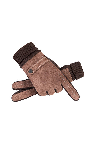 NO BRAND Men's Gloves, Winter Fleece-Lined Thickened Warmth, Outdoor Cycling ...