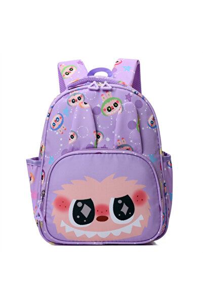 NO BRAND حقيبة مدرسية لابوبو، متعددة الألوان، مقاس 35×26×11 سم، تحتوي على حقي...