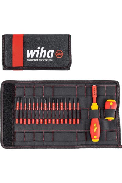 wiha 2831T18 slimVario Screwdriver & Bits Set, 18-piece VDE Insulated (41231)