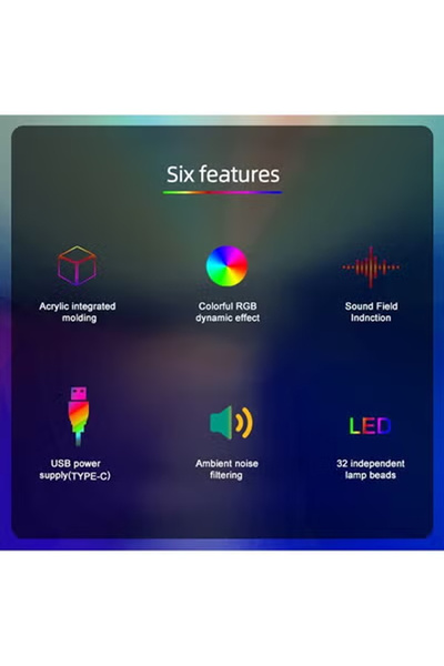 KEKE LED Computer Desktop Ambient RGBIC Background Light, Gaming Illusion Desk Lamp with BT Music Pickup