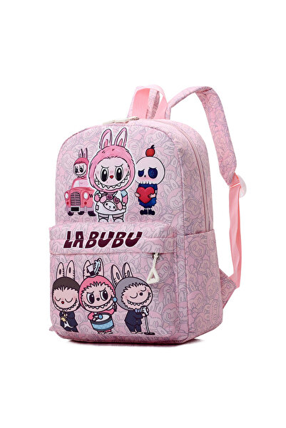 NO BRAND حقيبة مدرسية لابوبو، وردي، مقاس 33×25×10 سم، المجموعة تتضمن حقيبة واحدة