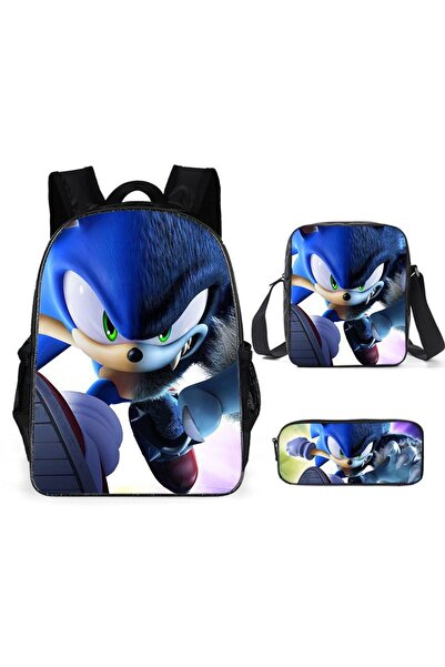 NO BRAND حقيبة ظهر كرتونية للطلاب، مجموعة من 3 قطع، 29×13×44 سم، B711-25