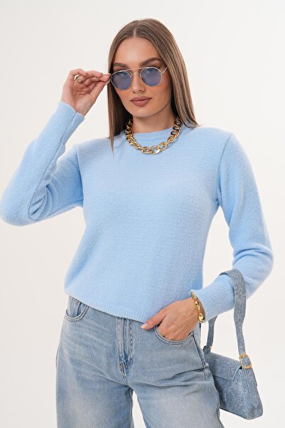 ŞİMAL Women's Crew Neck Bearded Sweater 255157 -