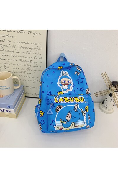 NO BRAND حقيبة ظهر لابوبو للأطفال، سعة كبيرة، 25×9×32 سم، أزرق