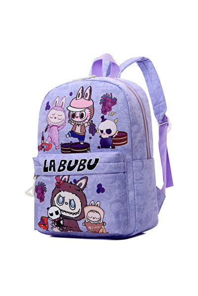 NO BRAND حقيبة مدرسية لابوبو، بنفسجي، مقاس 33×25×10 سم، المجموعة تتضمن حقيبة ...