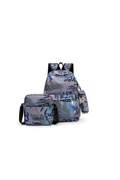 NO BRAND حقيبة ظهر للطلاب، طقم من 3 قطع، بنفسجي، 29×13×43 سم، حقيبة-69