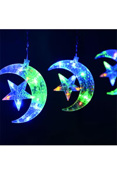 KEKE LED 5 pointed Star Curtain String Waterproof Fairy Lights with Remote and Battery+USB Dual Power