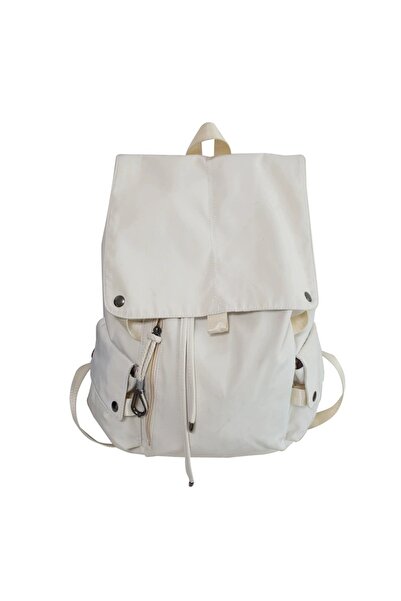 NO BRAND حقيبة مدرسية كبيرة السعة، 28×15×38، لون أبيض