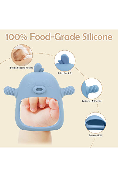 MaffStuff Jucărie Dentiție Bebelusi Silicon Albastru – Fără BPA, Moale și Sigură 0+